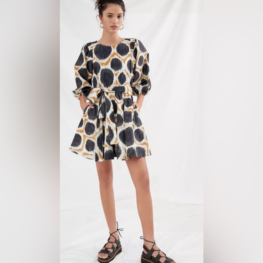 Anthropologie | Maeve 3/4 Balloon Sleeve Destin Organic Cotton A-line Mini Dress